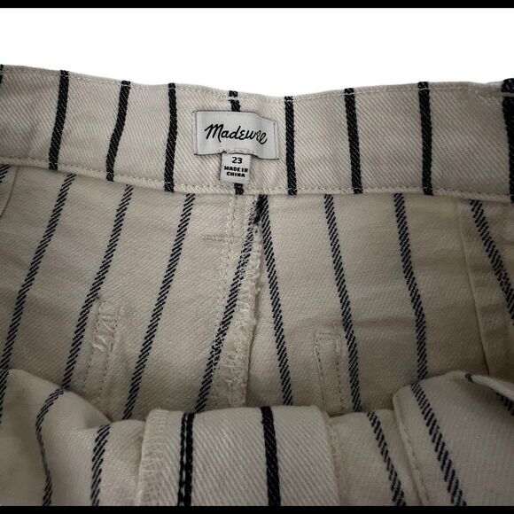 Madewell Emmett Button Front Striped Shorts - Picture 4 of 6